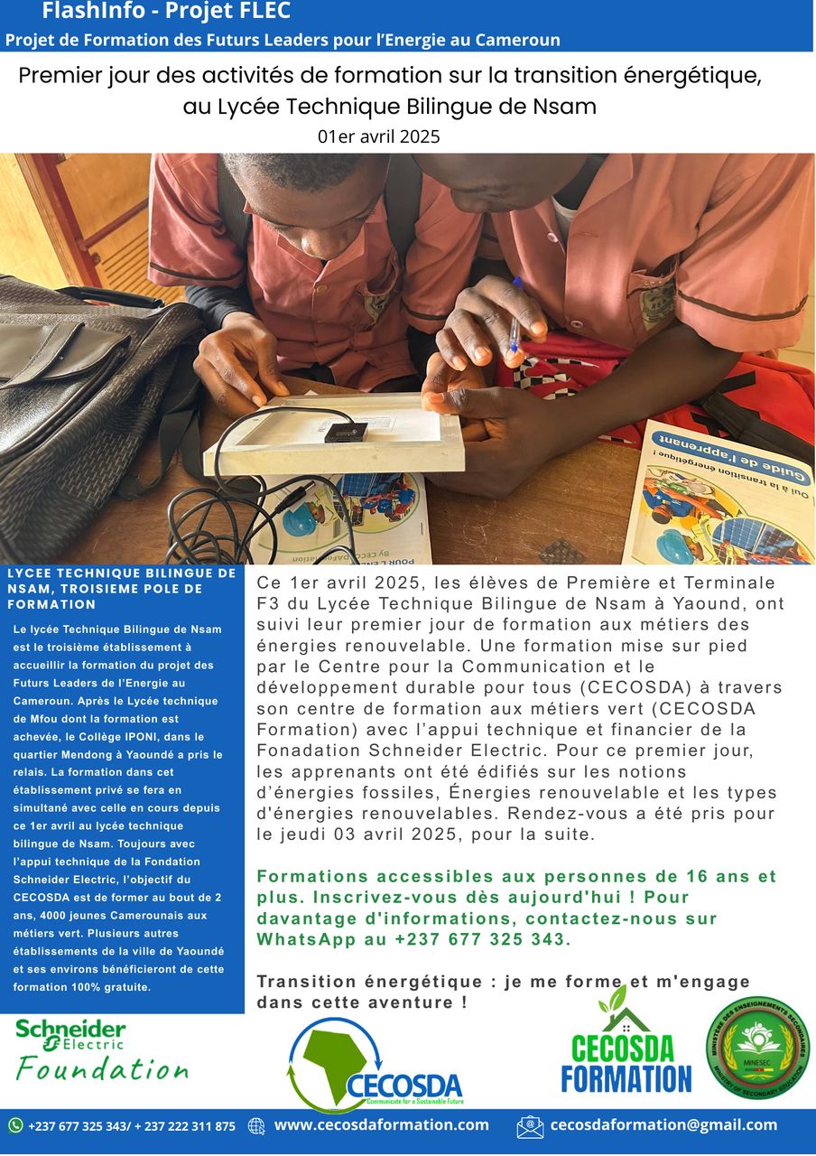 Premier jour des activités de formation sur la transition énergétique