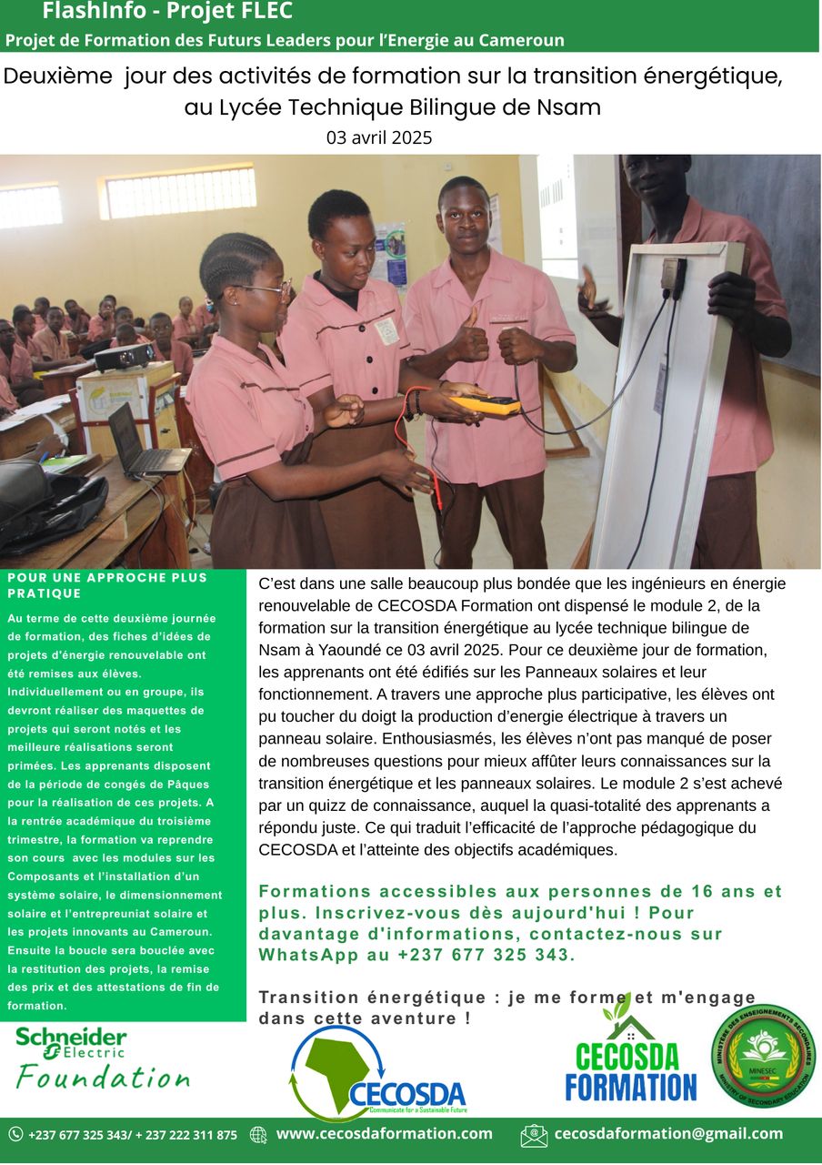 Deuxième jour des activités de formation sur la transition énergétique