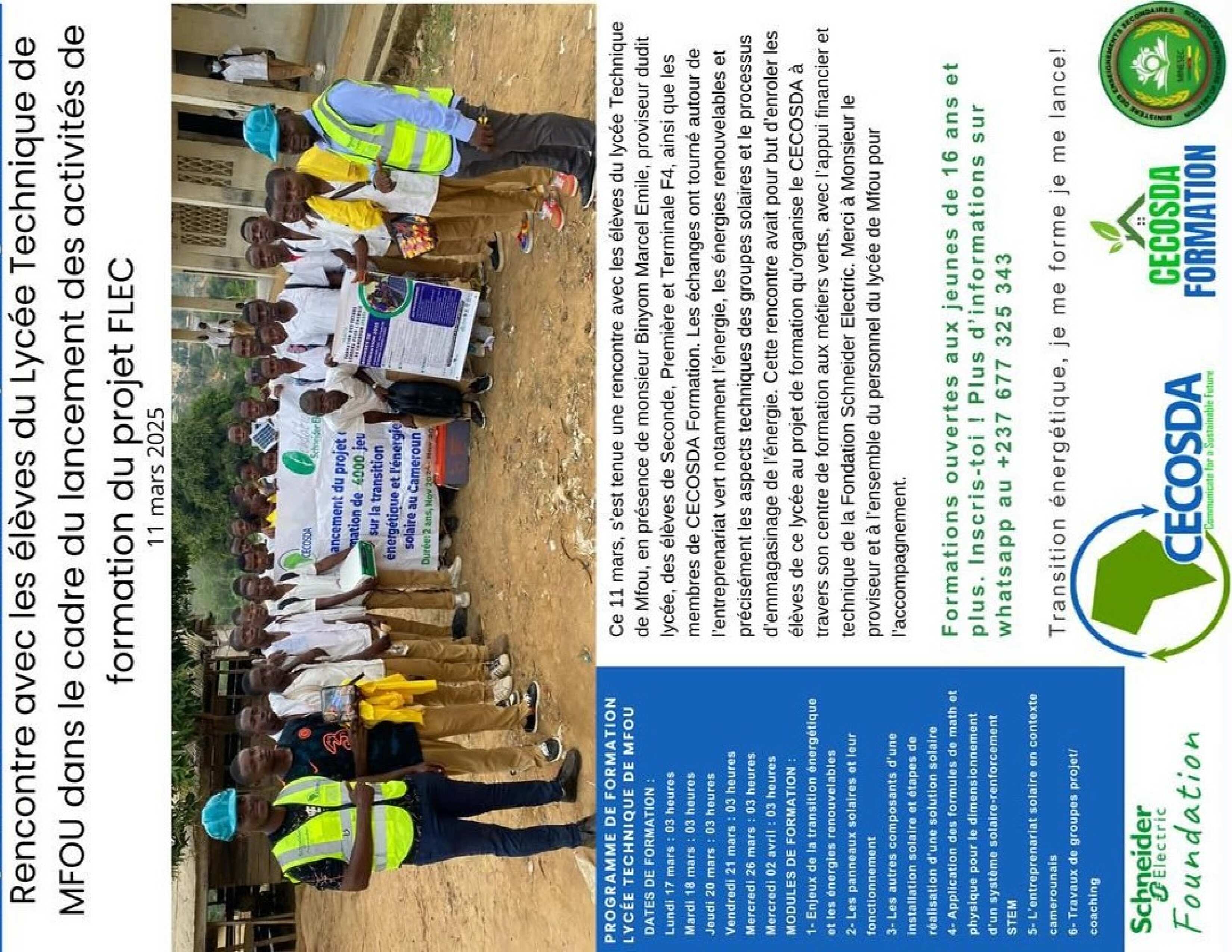 Lancement du Programme de Formation en Métiers Verts